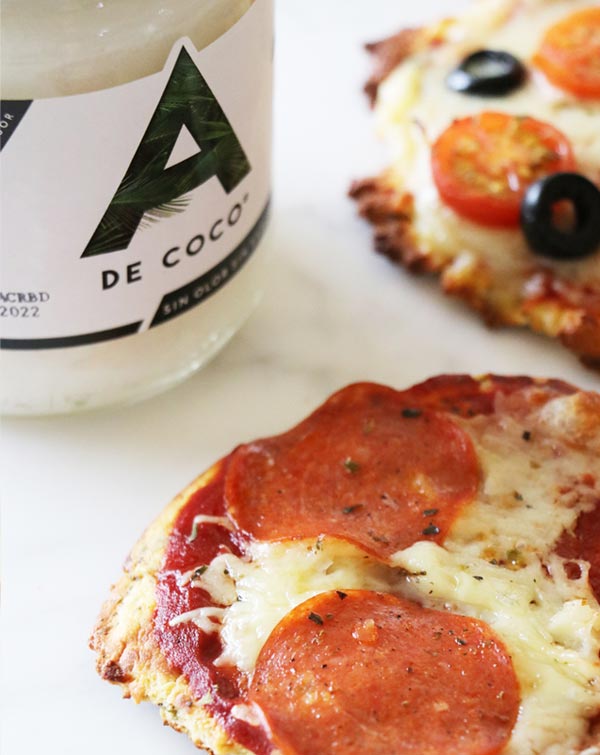 Pizza keto con harina de coco