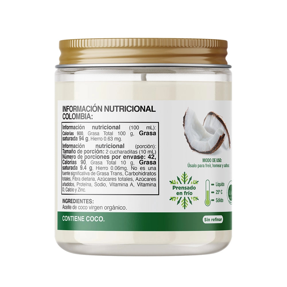 Aceite de Coco Orgánico Virgen 420ML