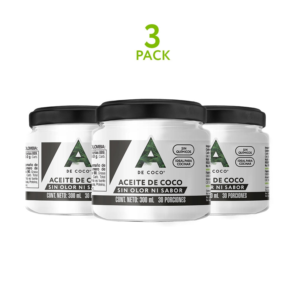Aceite de Coco sin olor y sin sabor 300 ML
