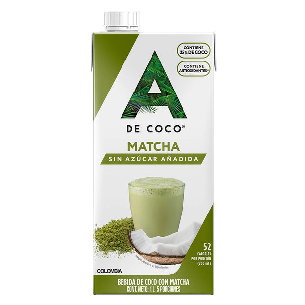 BEBIDA DE COCO CON MATCHA SIN AZÚCAR AÑADIDA